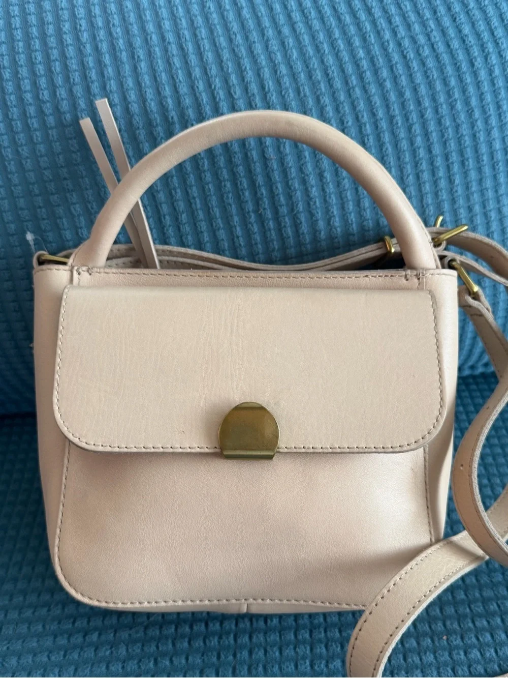 Madewell Cream Mini Top-Handle Crossbody